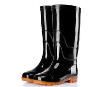 PINGSHI Boutique UK High and Mid Top Waterproof Rain Boots, Non-Slip Fleece Lined Work Boots with Cowhide Sole for Construction and Car Wash(35CM Type 1,38 EU)