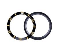 PINGSHI Boutique UK Inserto for Lunetta in Ceramica Nera e Oro da 38 mm, Parti di Ricambio for Orologi Polso for la Modifica degli Orologi da Viaggio