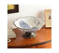 PINGSHI Boutique UK Nuovo piatto da frutta in ceramica in stile cinese, elegante ciotola for esporre noci e caramelle, vassoio for servire secca for la conservazione domestica(D)