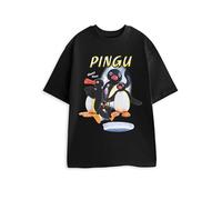 Pingu Maglietta Grafica Unisex Nera a Maniche Corte Noot | Stampa con Frase ad Effetto del Personaggio del Pinguino | Top Stile Cartoon per Abbigliamento Casual