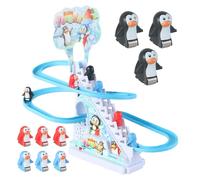 Pingüino Slippage Toy - Mountain Russo Con Musica E LED, Penguin Racing Track Toy | Game Of Racing Con Pinguini, Giocattolo Di Montagna Russo Ideale Per Compleanni E Natale