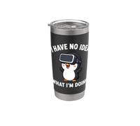 Pinguin VR Gamer Spruch Non ne ho idea Bicchiere termico in acciaio inox doppia parete
