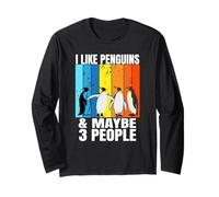 Pinguini al Tramonto retrò Mi piacciono i Pinguini Maglia a Manica