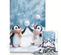Pinguini giocosi in inverno - Puzzle per ragazzi da 1000 pezzi - Gioco di logica - Rilassante - Assemblaggio immagini - Regalo affettuoso (38x26cm)