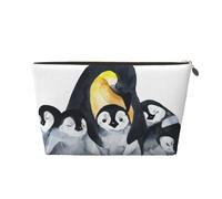 Pinguini imperatore con i bambini nella neve, Borsa per il trucco Borsa per cosmetici Borsa da toilette da viaggio portatile Borsa da toilette