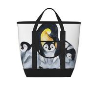 Pinguini imperatori con bambini nella neve,Borsa porta pranzo grande capacità isolata per donne e uomini, lavoro, picnic, viaggi