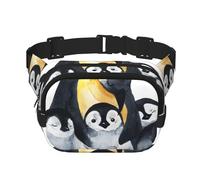 Pinguini imperatori con bambini nella neve, Marsupio quadrato a doppio strato, borsa da viaggio, marsupio casual