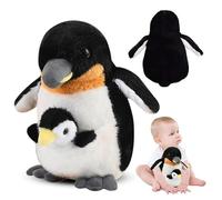 Pinguini Mom And Baby Cuddly Plush Pinguini Peluche Panda Teddy cotone PP di Animali Peluche per di Compleanno Regalo per Bambini Suitable from Birth Pinguini Giocattolo per Donne Ragazze 25cm (B)