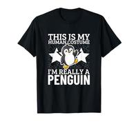 Pinguini Questo è Il Mio Costume Umano Sono Davvero Un Pinguino Maglietta