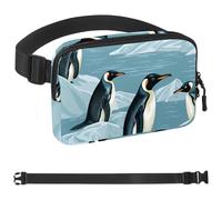 Pinguini sulle montagne innevate, 1495, marsupio a tracolla per uomini e donne, borsa da cintura per viaggi, casual, passeggiate, corsa, escursionismo, ciclismo, multicolore, 4 x 23 x 15 cm,