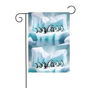 Pinguini sull'iceberg, bandiera da giardino, decorazione da cortile, 12x18 pollici per giardino, terrazza, balcone