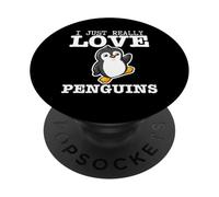Pinguino, amo davvero i pinguini PopSockets PopGrip Adesivo