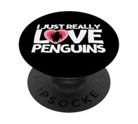 Pinguino, amo davvero i pinguini PopSockets PopGrip Adesivo