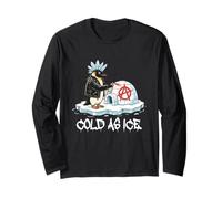 Pinguino anarchico Punk Rock con Mohawk di Ghiaccio Maglia a Manica