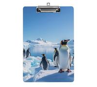 Pinguino Antartide Ice Appunti Acrilico Carino Moda Appunti Decorativo, 31,8 x 21,6 cm Standard A4 Formato Acrilico Clip per Classe, Insegnanti, Forniture per Ufficio