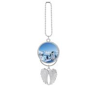 Pinguino Antartide Ice Car Hanging Ornament, Argento Lega di Zinco Auto Specchio Appeso Accessori, Auto Interni Ornamento Pendente, Divertente Pendente Automobile Pendente Veicolo Accessori per Donne