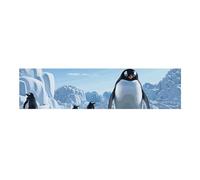 Pinguino Antartide Ice grande festa banner segno appeso alla parete sfondo banner festa di compleanno fondali per Capodanno, laurea, matrimonio, festa di compleanno, decorazione, 120 x 30 cm