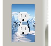 Pinguino Antartide Ice Piastra da parete duplex singola copertura decorativa interruttore luce plastica piastre decorazione per la casa camera da letto cucina decorativa 11,4 x 7,9 cm dimensioni