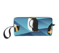 Pinguino astratto del poligono, Borsa per il trucco Borsa per cosmetici Borsa da toilette da viaggio portatile Borsa per trucco Organizer
