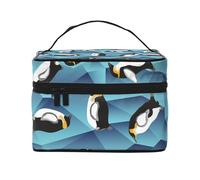 Pinguino astratto del poligono, Borsa per il trucco Borsa per cosmetici Borsa da toilette da viaggio portatile Astuccio per matite Astuccio da toilette