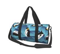 Pinguino astratto del poligono, Borsone da viaggio di grande capacità Borsa rotonda Borsa da viaggio sportiva Borsa da viaggio Borsa da fitness