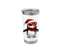 Pinguino Babbo Natale Bicchiere termico in acciaio inox doppia parete
