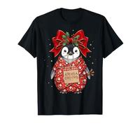 Pinguino Babbo Natale Carta Regalo Regalo Holly pigna Maglietta