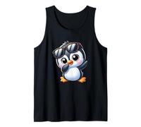 Pinguino Carino con Occhiali da Sole Kawaii Cartoon Animal Canotta