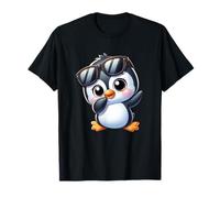 Pinguino Carino con Occhiali da Sole Kawaii Cartoon Animal Maglietta
