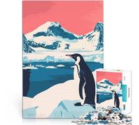 Pinguino carino in Antartide Arte minimalista Puzzle da 1000 pezzi per adulti Giochi educativi fai da te è ideale come regalo per tutta la famiglia 38x26cm