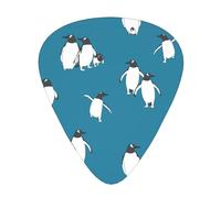 Pinguino carino su plettro per chitarra blu, 12 confezioni per chitarre acustiche elettriche, basso o ukulele con tre diversi spessori