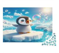Pinguino che soffia bolle Puzzle 1000 Pezzi Carta riciclata per adulti Puzzle per adulti Impossibile difficile stimolante Ottima idea regalo per bambini dai 12 anni in su 52x38cm/1000pcs