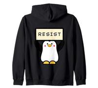 Pinguino che tiene il segno di resistenza messaggio motivazionale Felpa con Cappuccio