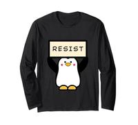Pinguino che tiene il segno di resistenza messaggio motivazionale Maglia a Manica