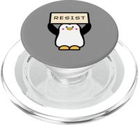 Pinguino che tiene il segno di resistenza messaggio motivazionale PopSockets PopGrip per MagSafe