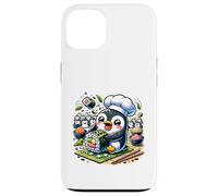 Pinguino chef sushi divertimento avventura cucina Custodia per iPhone 13