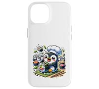 Pinguino chef sushi divertimento avventura cucina Custodia per iPhone 14