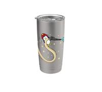 Pinguino come vigile del fuoco Bicchiere termico in acciaio inox doppia parete
