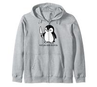 Pinguino con Coltello La Pace Non è mai Stata un'opzione Meme Divertente Felpa con Cappuccio