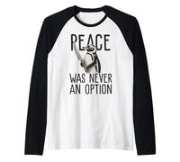 Pinguino con Coltello La Pace Non è mai Stata un'opzione Meme Divertente Maglia con Maniche Raglan