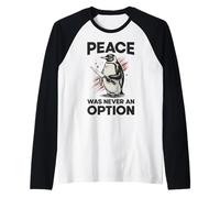 Pinguino con Coltello La Pace Non è mai Stata un'opzione Meme Divertente Maglia con Maniche Raglan
