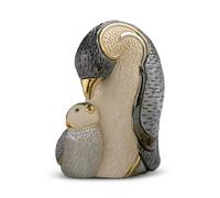 Pinguino con Cucciolo Scultura in Ceramica De Rosa Rinconada