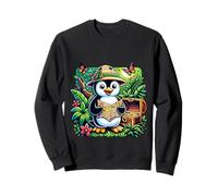 Pinguino Con Mappa Esploratore Nella Giungla Felpa