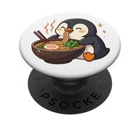 Pinguino Con Tagliatelle Ramen Pinguino Kawaii PopSockets PopGrip Adesivo