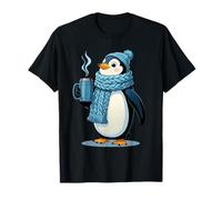 Pinguino con Tazza, Sciarpa e Cappello - Inverno Maglietta