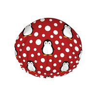 Pinguino Cuffia da a,Cartone Animato Simpatico Pinguino con Motivo Neve Cuffie da Bagno Impermeabili a Doppio Strato Perfette per Tutte Le Lunghezze E Gli Spessori Dei Capelli