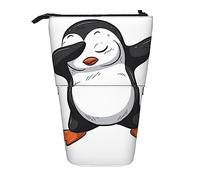 pinguino dabbing stampato matita caso penna sacchetto telescopico sacchetto in piedi matita titolare trucco borsa organizzatore cosmetico borsa scatola unisex, Nero , Taglia unica, Da viaggio