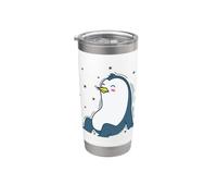 Pinguino e il cielo notturno Antartide Bicchiere termico in acciaio inox doppia parete