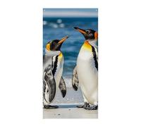 Pinguino E Mare Porta Copertura Banner 90x180cm Festone Festone Stagionale Cartello di Benvenuto Decorazione Verticale Porta Appeso Per Portico Ingresso Giardino Decor