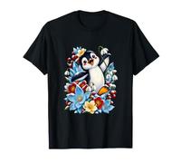 Pinguino Felice con Fiori di Ghiaccio e bucaneve Maglietta